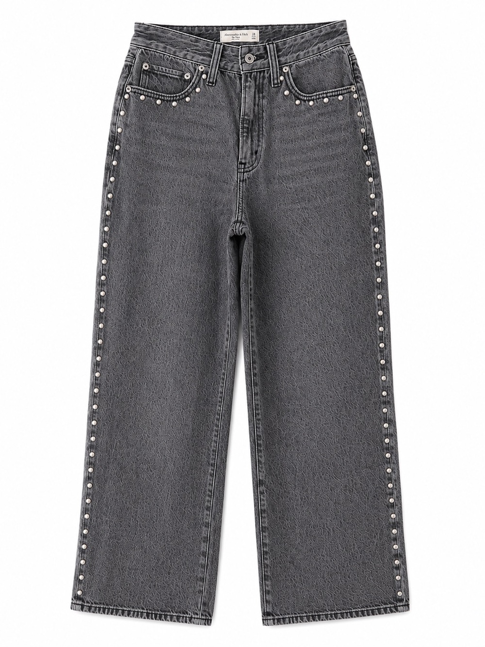 Abercrombie & Fitch The Loose High Rise Gray Wide Leg Jeans Women’s 26 Short